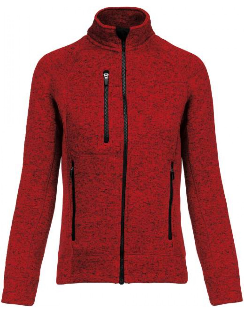 Jachetă de damă din fleece tricotată melanj